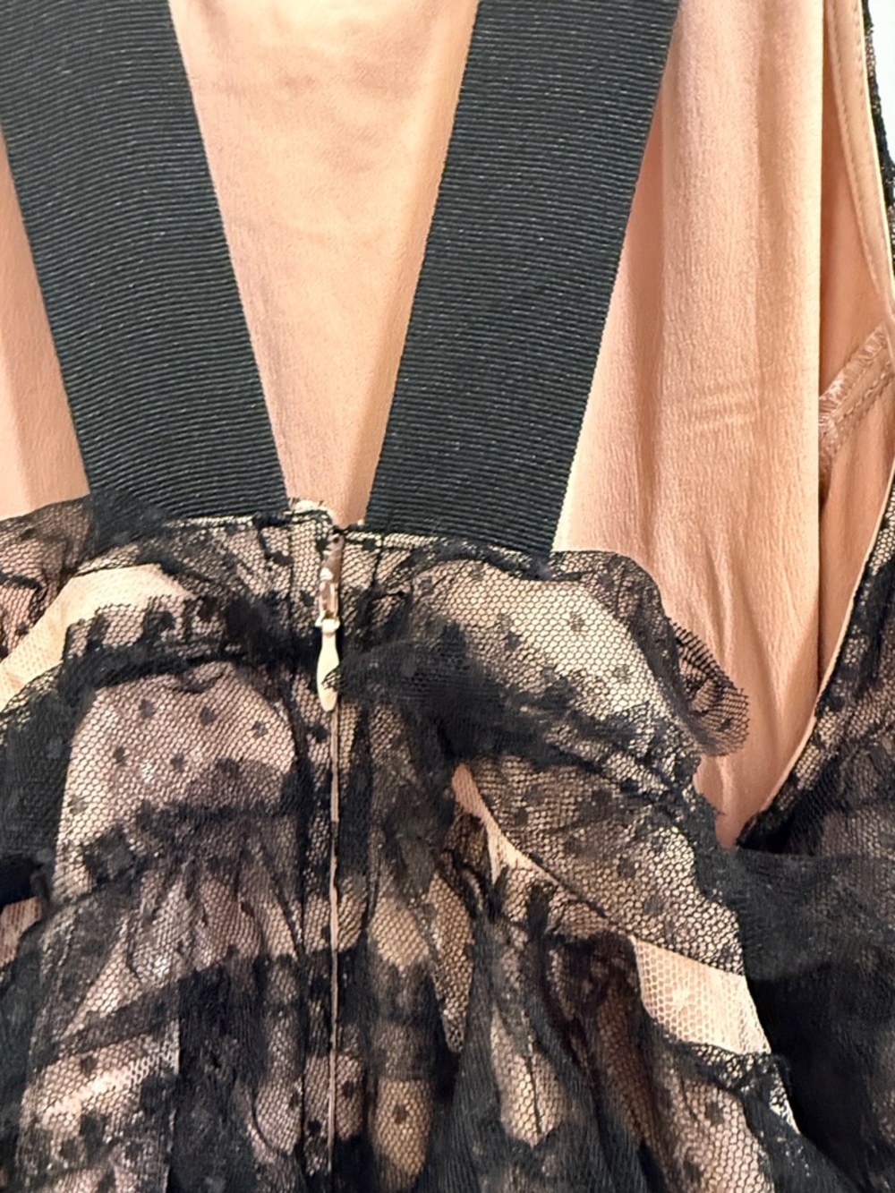 Anthropologie Black Lace Overlay Blush Maxi Dress - Picture 4 of 9